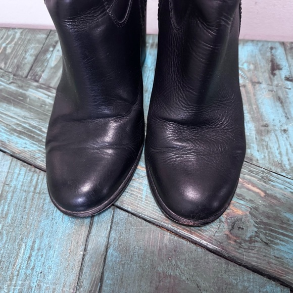 KATE SPADE Baise Pull-On Black Calf Leather Boot 4" Stacked Heel Size 8.5 - Picture 6 of 16